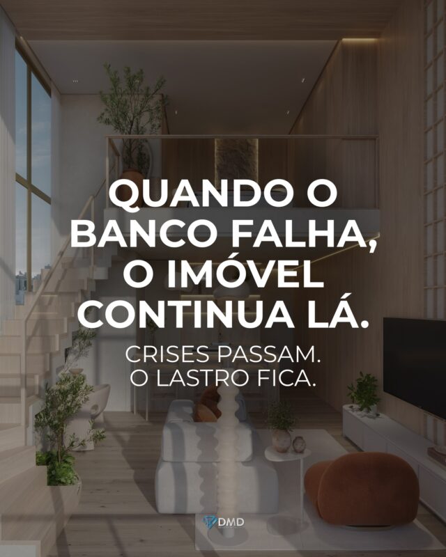 Quando o sistema falha, o imóvel permanece.

Liquidez também carrega risco, 
principalmente quando depende de intermediários.

O imóvel não promete.
Ele permanece.

Investir em imóveis não é sobre ganhar mais em cenários perfeitos, é sobre proteger patrimônio quando o cenário muda.