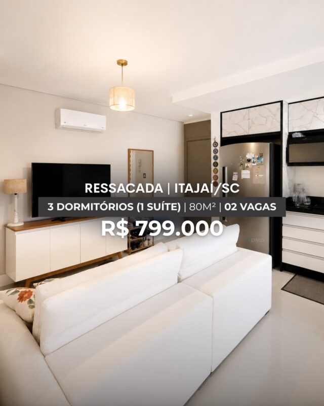 APARTAMENTO SEMIMOBILIADO COM 3 DORMITÓRIOS NO BAIRRO RESSACADA POR R$ 799.000‼️

Apartamento pronto para morar, com 80m² privativos, com móveis sob medida e acabamentos de alto padrão.

Localizado em região estratégica, próximo a escolas, supermercados e universidade, une praticidade e qualidade de vida.

Destaques do imóvel:

3 dormitórios, sendo 1 suíte master com sacada

Ambientes bem distribuídos, com opções de uso para home office ou quarto extra

Cozinha e salas integradas, com excelente aproveitamento de espaço

2 vagas de garagem

Imóvel entregue SEMIMOBILIADO.

Agende sua visita e conheça este excelente imóvel.